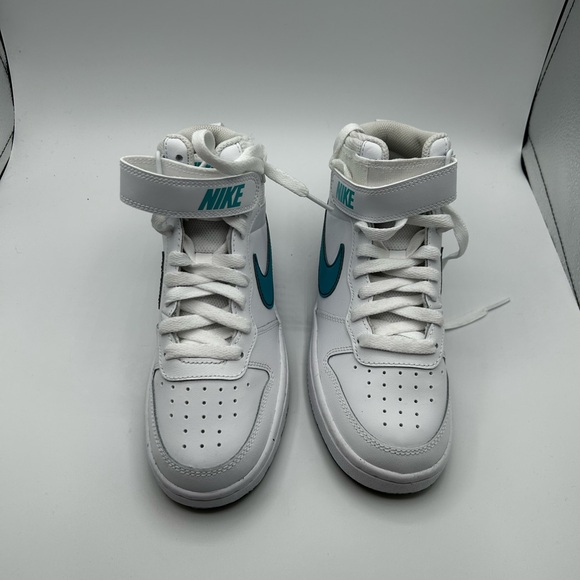 Nike Court Borough Mid 2 (GS) White Aquamarine NIB Sz 4.5 Y - Picture 3 of 6